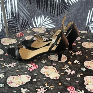 Dream Pairs Black Open Toe Dress Sandals Heels Size 9.5